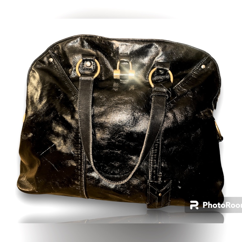 YVES SAINT LAURENT • RIVE GAUCHE • MUSE • PATENT LEATHER TOTE